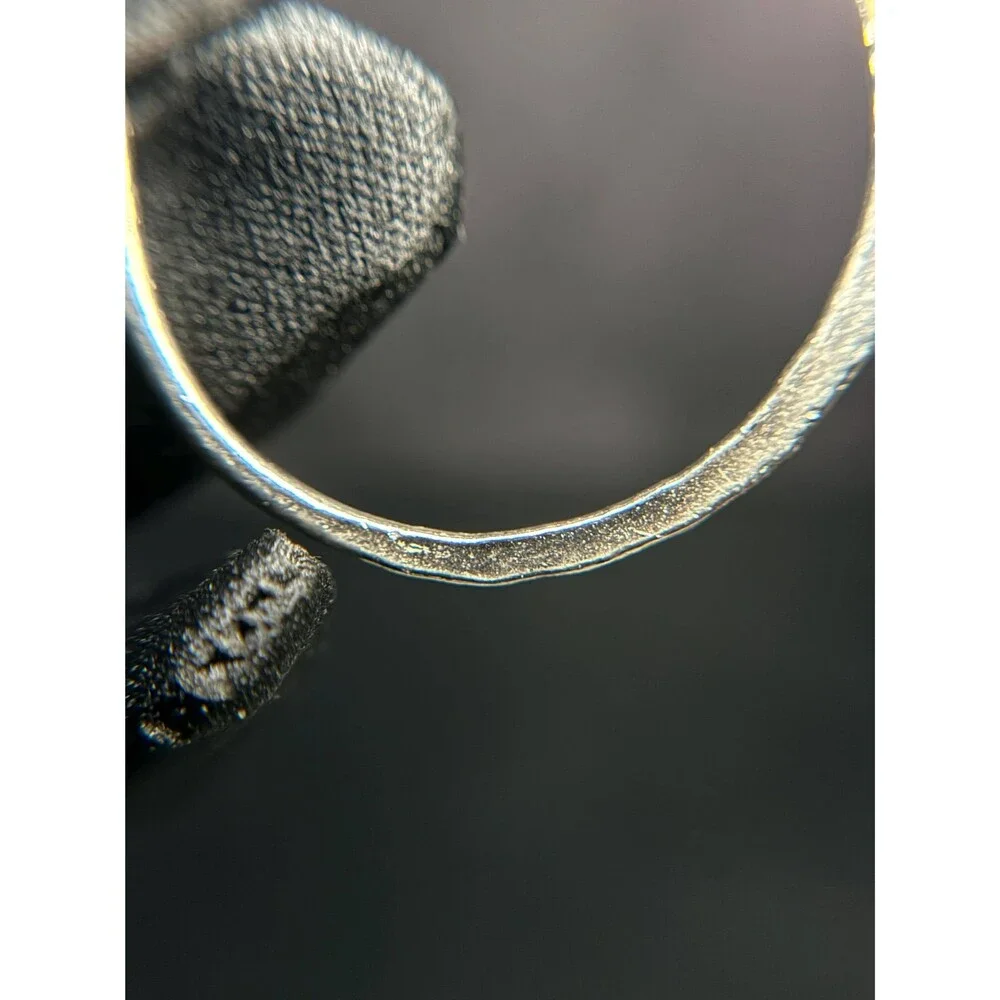 Silver Tone Hammered Open Hoop Scroll Pendant Large Boho Drop